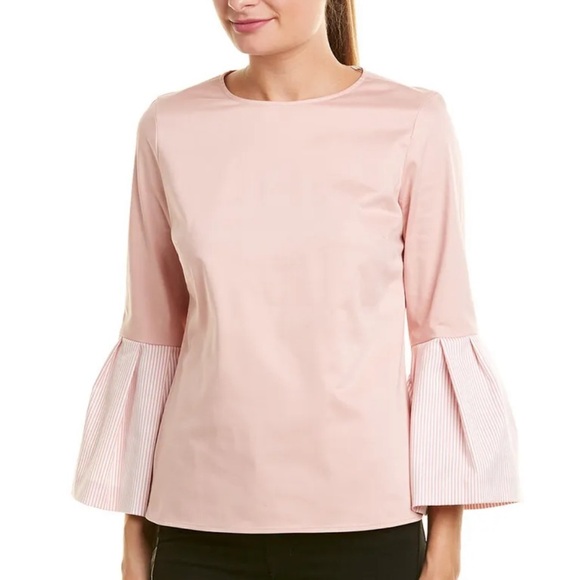Ted Baker London Tops - Ted Baker Jesieh Striped Bell Sleeve Cotton Top pink
